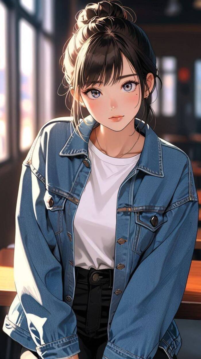 stylish anime girl 5k full