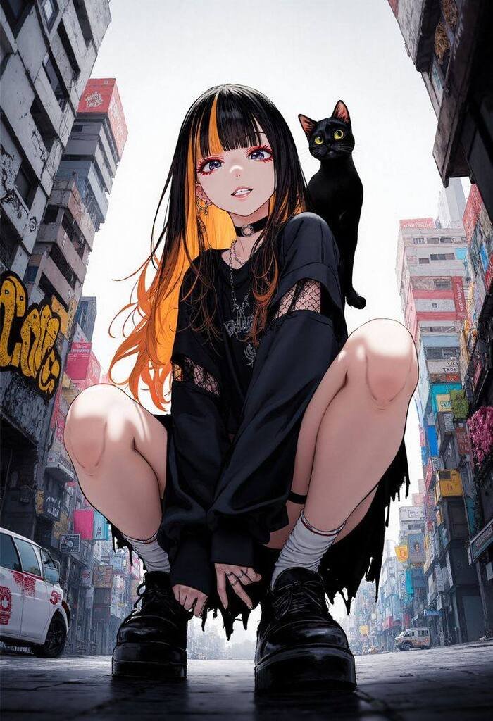 stylish anime girl nice 4k full