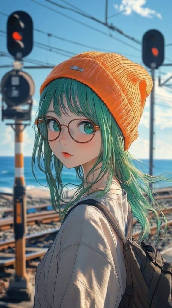 stylish anime girl nice 5d