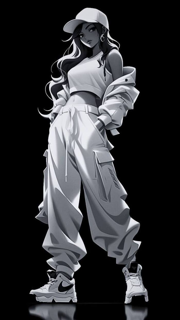 stylish anime girl nice 5k full