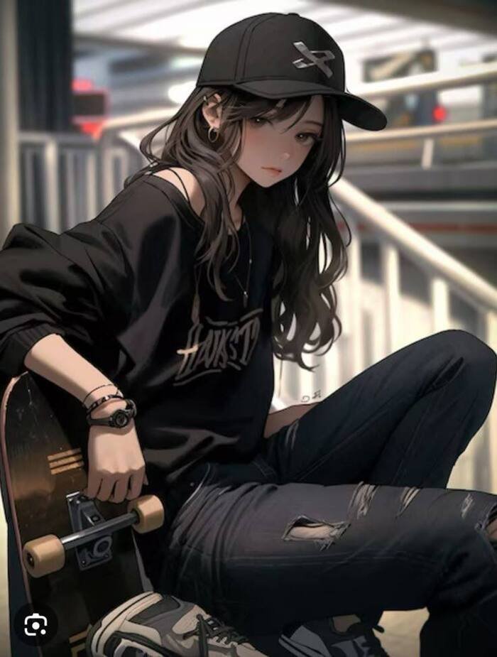 stylish anime girl nice full