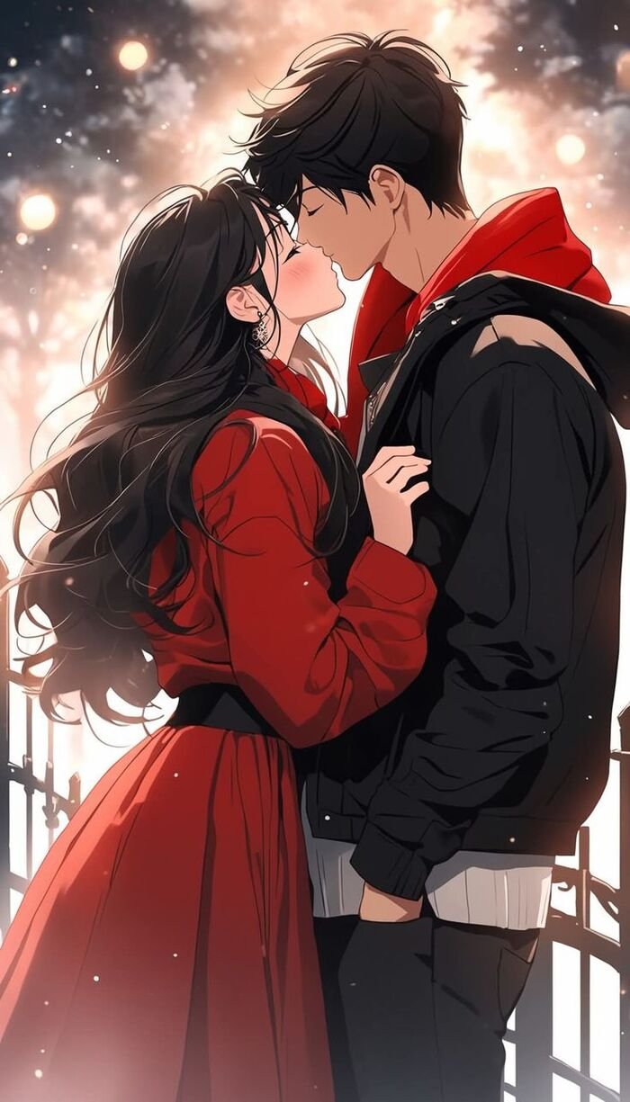 full hd anime kiss image aethetic