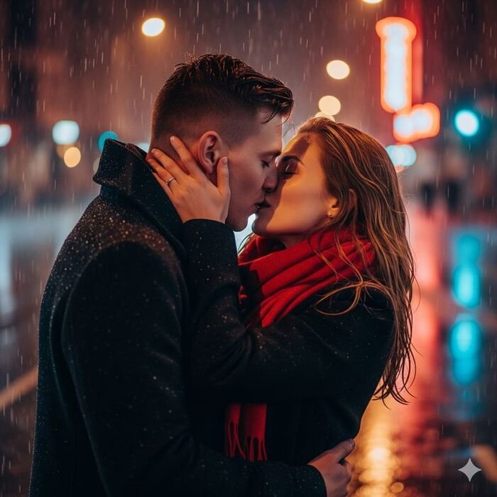 hd couple kiss images aethetics