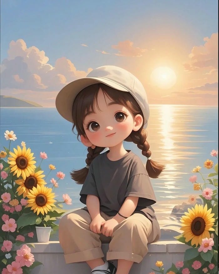 beautiful cartoon dp for girls