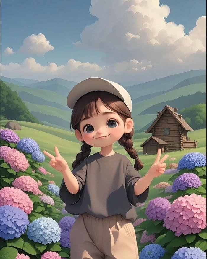 cute cartoon dp for girls